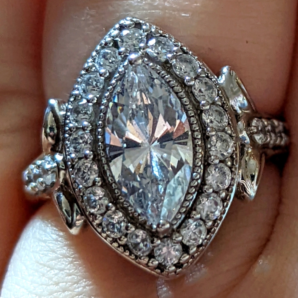 Silver and cz ring